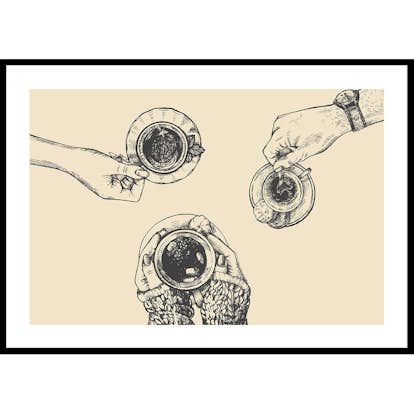 Poster Gallerix Vintage Coffee Drawing