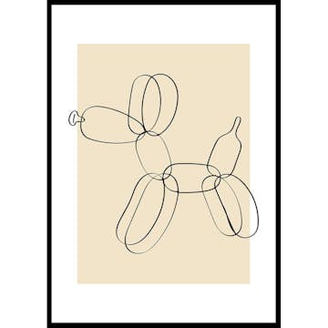 Poster Gallerix Balloon Dog Line Art