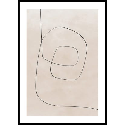 Poster Gallerix Line Art Abstract Shapes No1