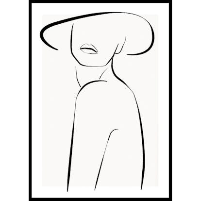 Poster Gallerix Posing In Hat Line Art