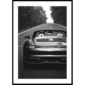 Poster Gallerix Porsche 911 Carrera 4s Rear B&W