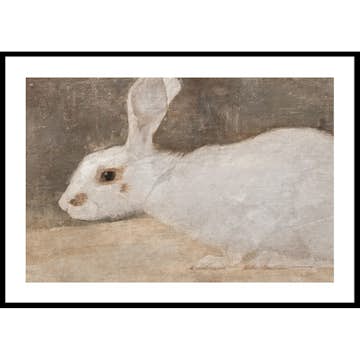 Poster Gallerix Witte Konijn By Jan Mankes