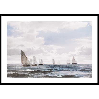 Poster Gallerix Sejlskibe I Sundet Syd For Kronborg By Carl Frederik Sørensen