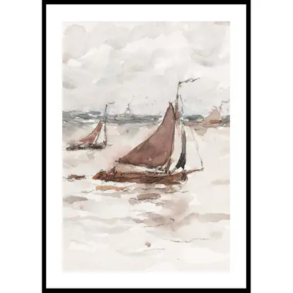 Poster Gallerix Zeilende Vissersschepen Op De Schelde By Carel Nicolaas Storm