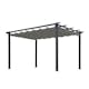 Pergola Skugga 3X4M Svart Ram Grått Tyg
