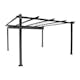 Pergola Skugga 4X4M Svart Ram Grått Tyg