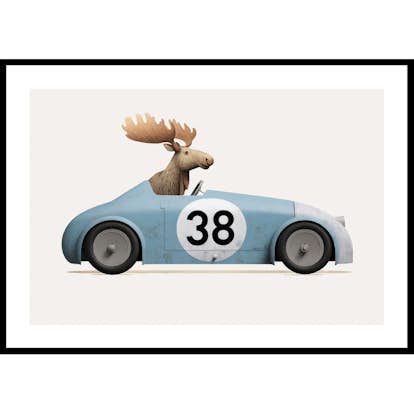 Poster Gallerix Moose In Toy Car