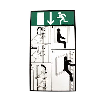 Skylt Skeppshultstegen Utrymningsstege Fällbar