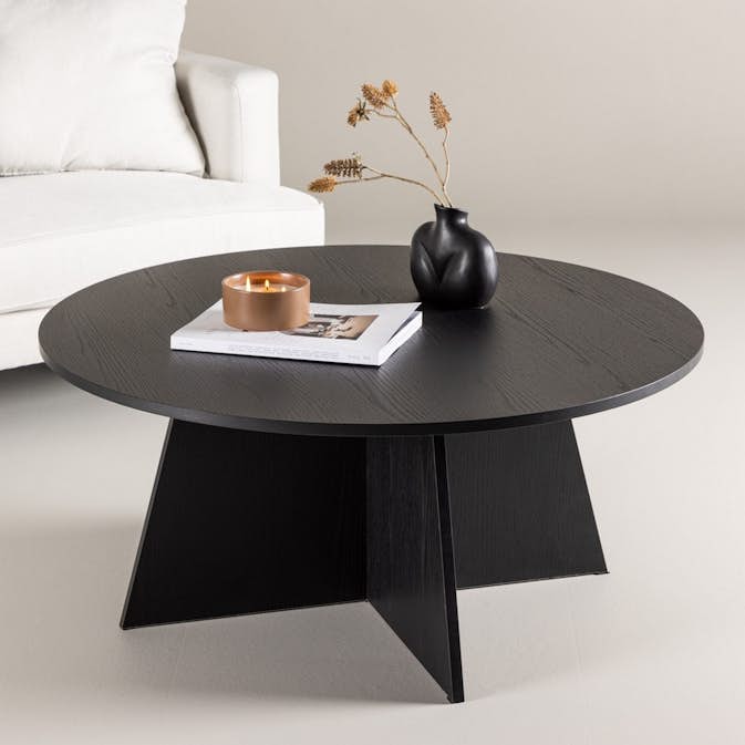 Soffbord Venture Home Bootcut Svart Runt Vardagsrumsbord