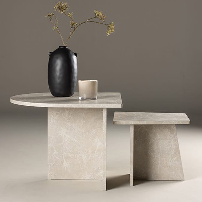 Soffbord Venture Home Sala Beige Vardagsrumsbord med Marmorlook