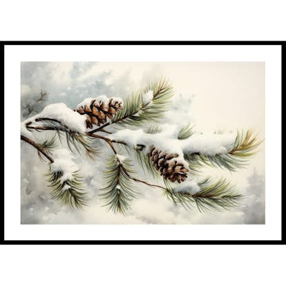 Poster Gallerix Snow Covered Pine Cones