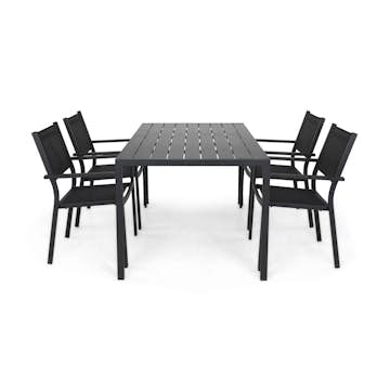 Matgrupp Comfort Garden Tunis Matgrupp Utomhus 150 med 4 Sierra Stapelstol