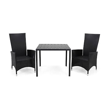 Matgrupp Comfort Garden Tunis Matgrupp Utomhus 90 med 2 Jenny Ställbar Fåtölj