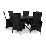 Matgrupp deNoord Finnhamn Matgrupp Utomhus Ø140 med 6 Jenny Ställbar Fåtölj m Dyna