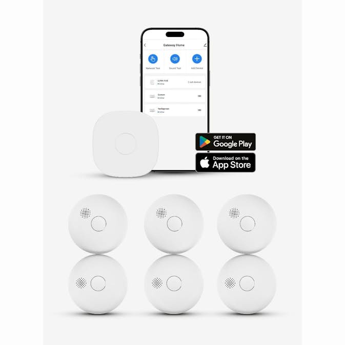 Brandvarnare Housegard Luma 6- Pack + Hub
