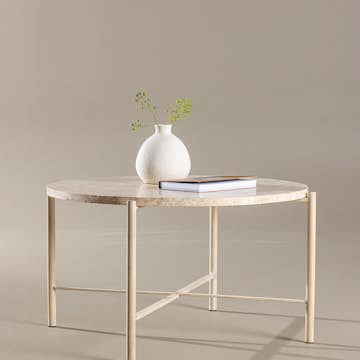 Soffbord Vind Sandhamn Beige Runt Vardagsrumsbord Ø70cm