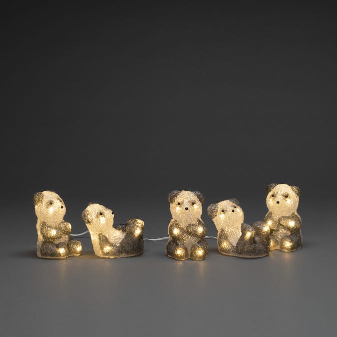 Dekorationsbelysning Gnosjö Konstsmide Pandabjörnar 5 st 40 LED