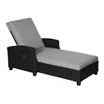 Solsäng VILA Tjörn, Bekväm och Ställbar med Dyna, Svart/Grå