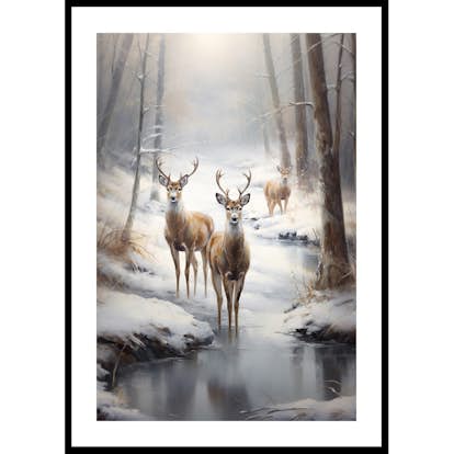 Poster Gallerix Roe Deer In Winter No1