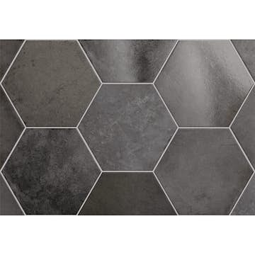 Klinker Lhådös Story carbon hexagon 17,5x20 cm