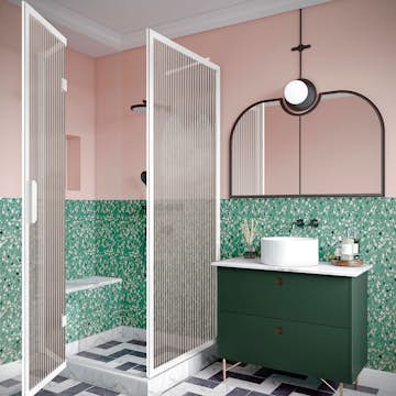 Duschhörn Hietakari Bläk 887 New York Fast Vägg och Vikbara Dörr