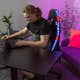 Gamingstol Kuura RGB Svart Justerbar med Inbyggda RGB-Lampor