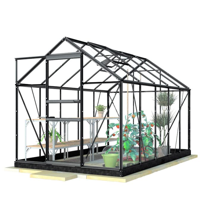 Växthus Lykke PC 62 m2 Svart