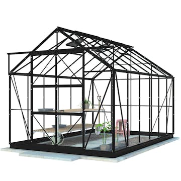 Växthus Lykke Hybrid 97 m2 Svart
