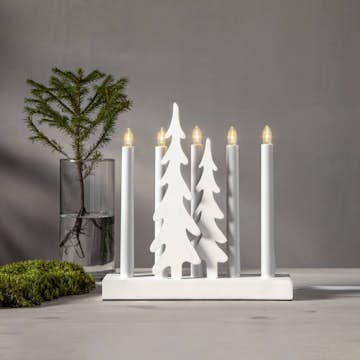 Adventsljusstake Star Trading Skog m. Gran 5 Ljus