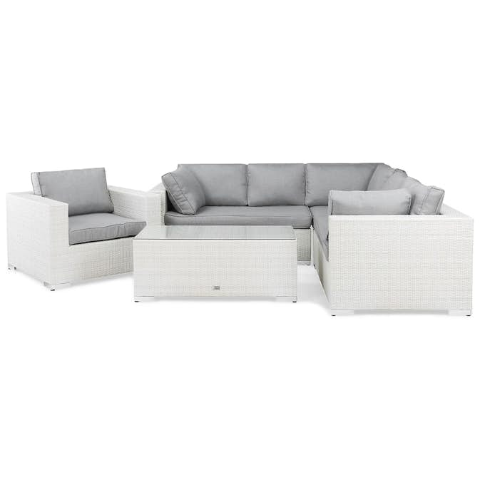 Loungegrupp Comfort Garden Bahamas 6-sits Vit Utomhus