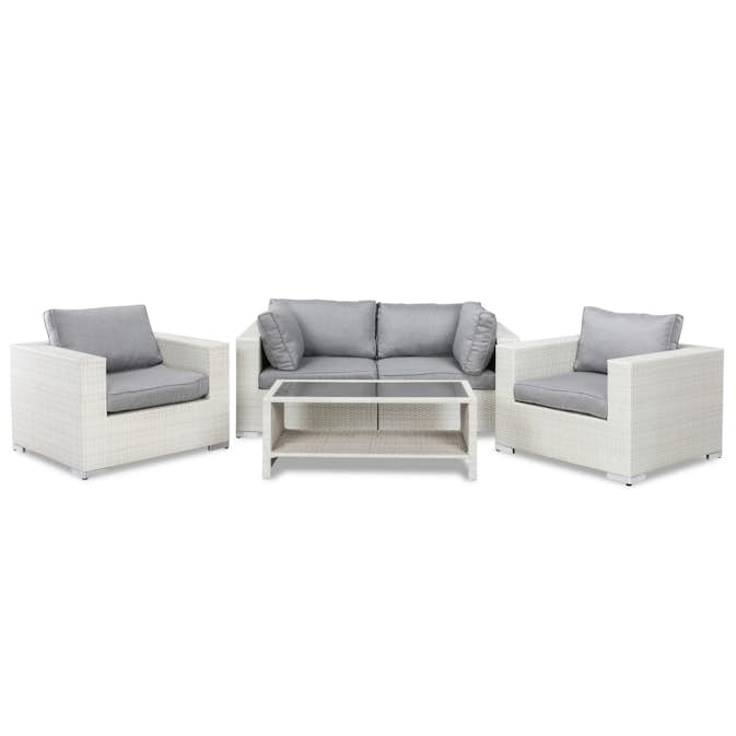 Loungegrupp Comfort Garden Bahamas 4-sits med Utebord med Hylla och Utefåtöljer Utomhus