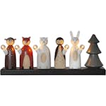 Adventsljusstake Star Trading Forest Friends 5-Armad LED Trä