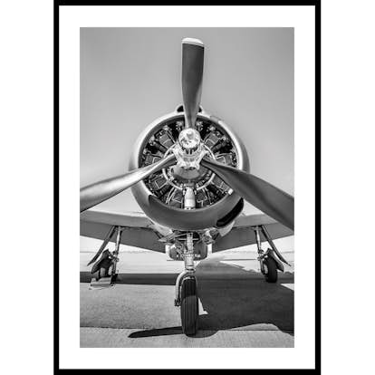 Poster Gallerix Vintage Propeller Aircraft B&W