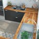 Köksbänkskiva Interbuild Acacia Massivt Trä 2200x635x26 mm Gyllene Teak