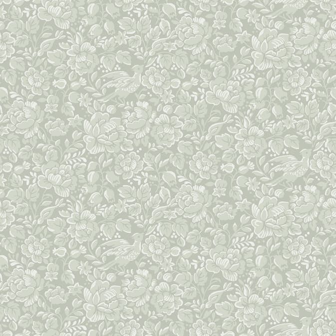 Tapet Duro Jenny Blommig 67802 QuickUp, Mönstrad Ljusgrön