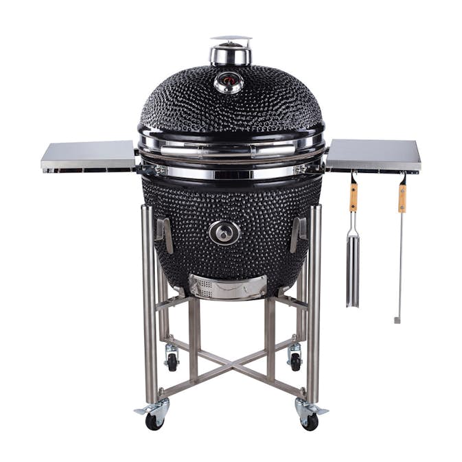 Kamadogrill Kamado Sumo Signature Pro Svart Keramisk Grill Rostfritt Stål med Optimerat Luftflöde