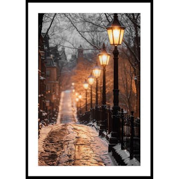Poster Gallerix Illuminated Winter Street