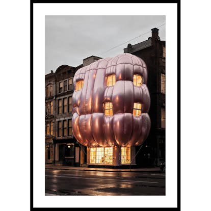 Poster Gallerix Pink Balloon Building