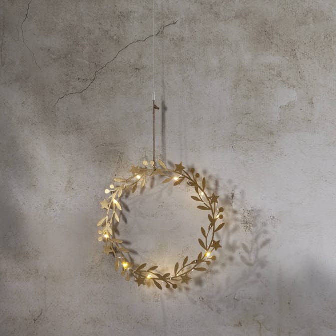 Hängande Dekoration Star Trading Holiday Krans med LED