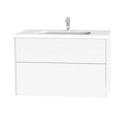 Tvättställsskåp Miller Badrum Brooklyn 100 med Lådor för Heltäckande Tvättställ