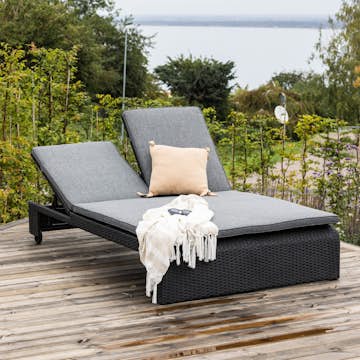 Solsäng Venture Home London Duo, Dubbel Utomhussäng i Konstrotting med Dyna