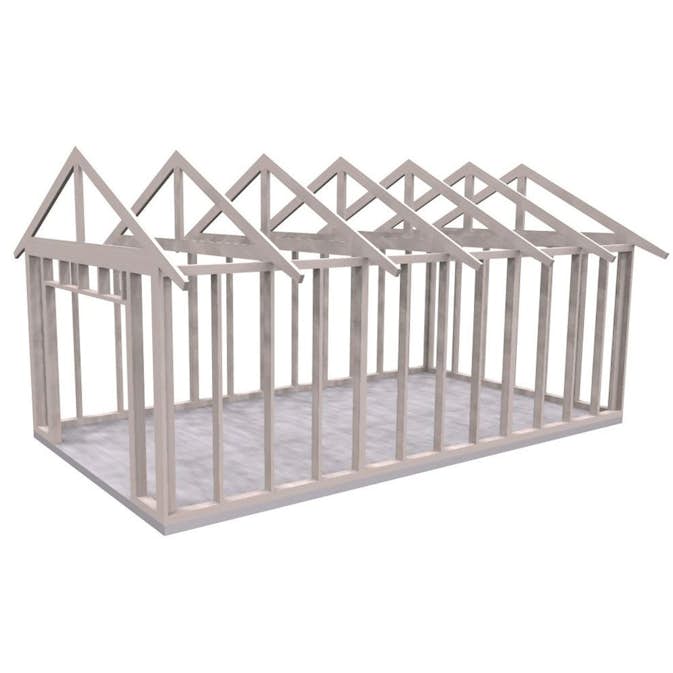 Attefallsstomme Byggstommar 27 grader 7200x3940 mm