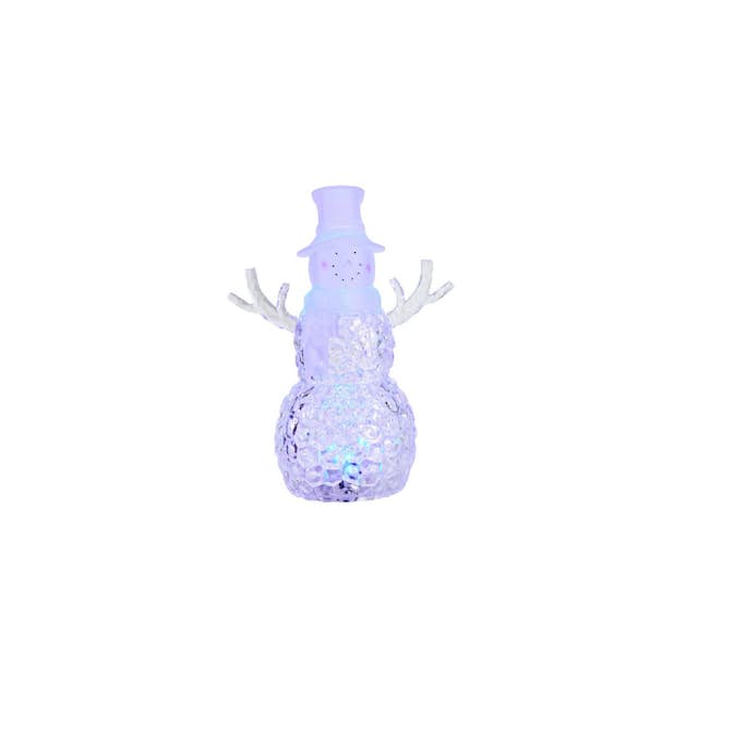 Bordsdekoration Markslöjd Viejo Transparent Snögubbe med LED-belysning