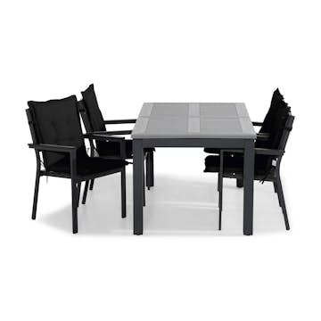 Matgrupp Comfort Garden Monaco Matgrupp Utomhus 152-210x90 med 4 Tunis Stapelstol m Dyna