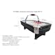 Airhockeybord Hockeyspel Gamesson ARC Metall 7,5
