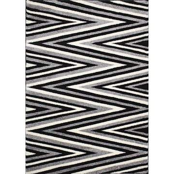 Wiltonmatta D-sign Terni Svart/Ljusgrå sicksack