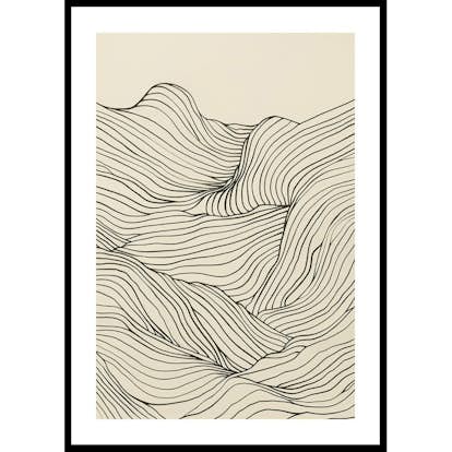 Poster Gallerix Line Art Waves