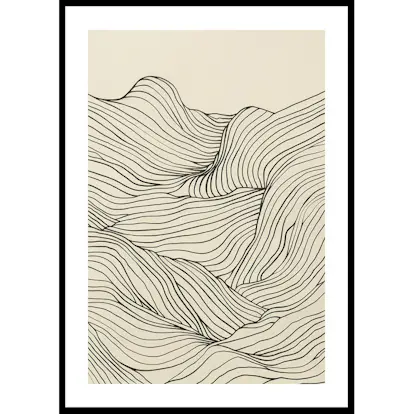Poster Gallerix Line Art Waves