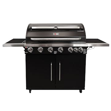 Gasolgrill Kobe 6+1 Brännare Svart Med Gaslock