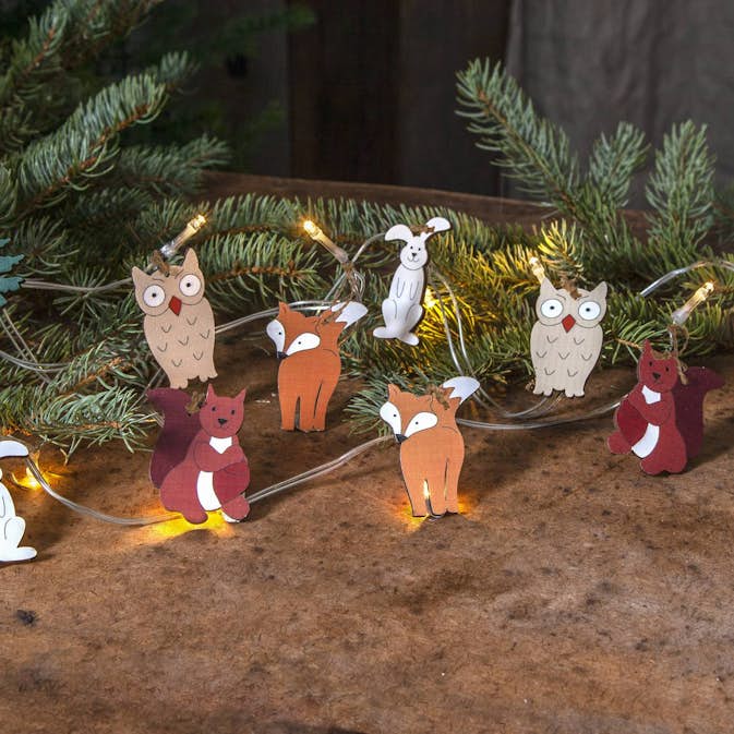 Ljusslinga Star Trading Forest Friends LED Batteridriven